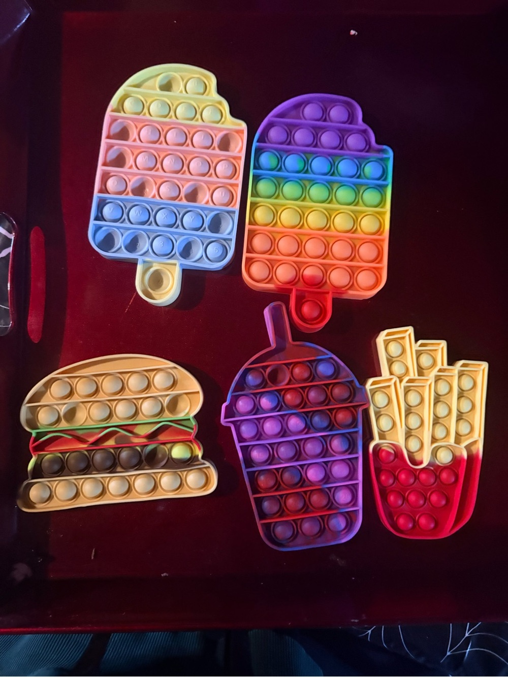 Rainbow Popsicle & Food-Shaped Sensory Pop Fidget Toys - Multicolor